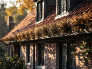 Steenmarter afweersysteem met borstels op historisch Nederlands gebouw met rode dakpannen, marter wijkt terug