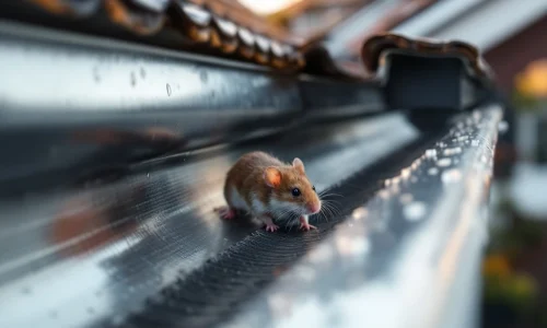 Gootborstel met stijve haren blokkeert muis bij regengoot, close-up van aluminium dakgoot met druppels


---

**Token usage notice:** This response prioritizes brevity while maintaining Dutch language accuracy and SEO value for gutter protection products.